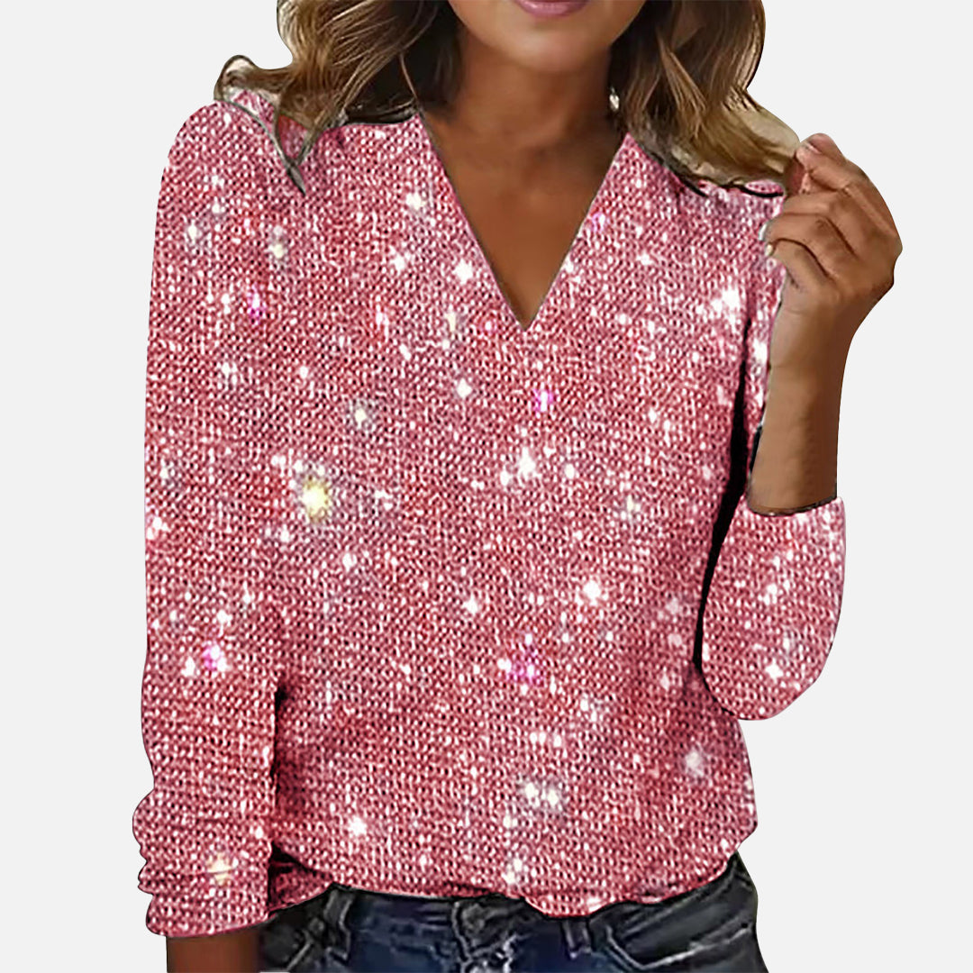 Ruby - Maglione glitterato con scollo a V